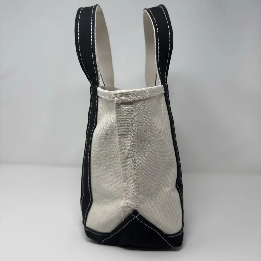 LL Bean Bag Boat and Tote Canvas Made in USA Navy Blue Maine Embroidered Megan